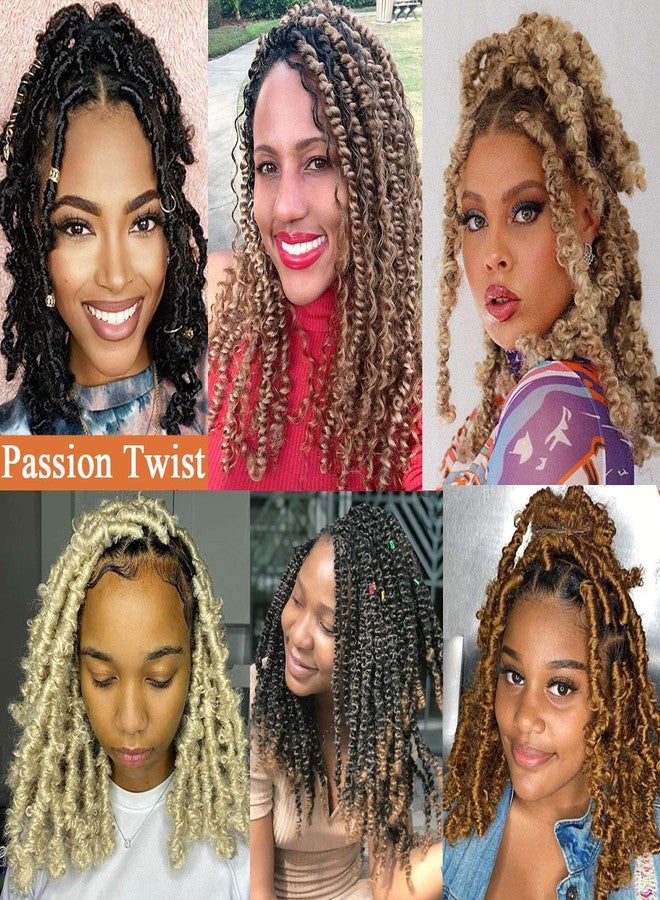 Leeven 12 Inch Blonde Short Water Wave Passion Twist Crochet Braiding Hair 7 Packs Synthetic Hot Water Setting Twist Hair Extensions for Distressed Butterfly Locs Pre looped Passion Braids Hair 27# - Image 5